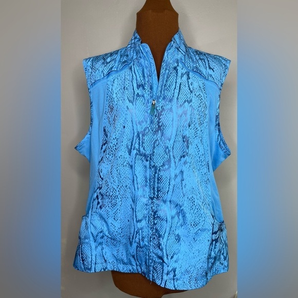 EP Pro Golf Vest Snakeskin Print Zipper Front Pockets Size XL - Picture 1 of 9